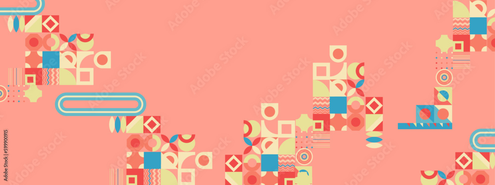 Flat design colorful colourful geometric pattern background vector