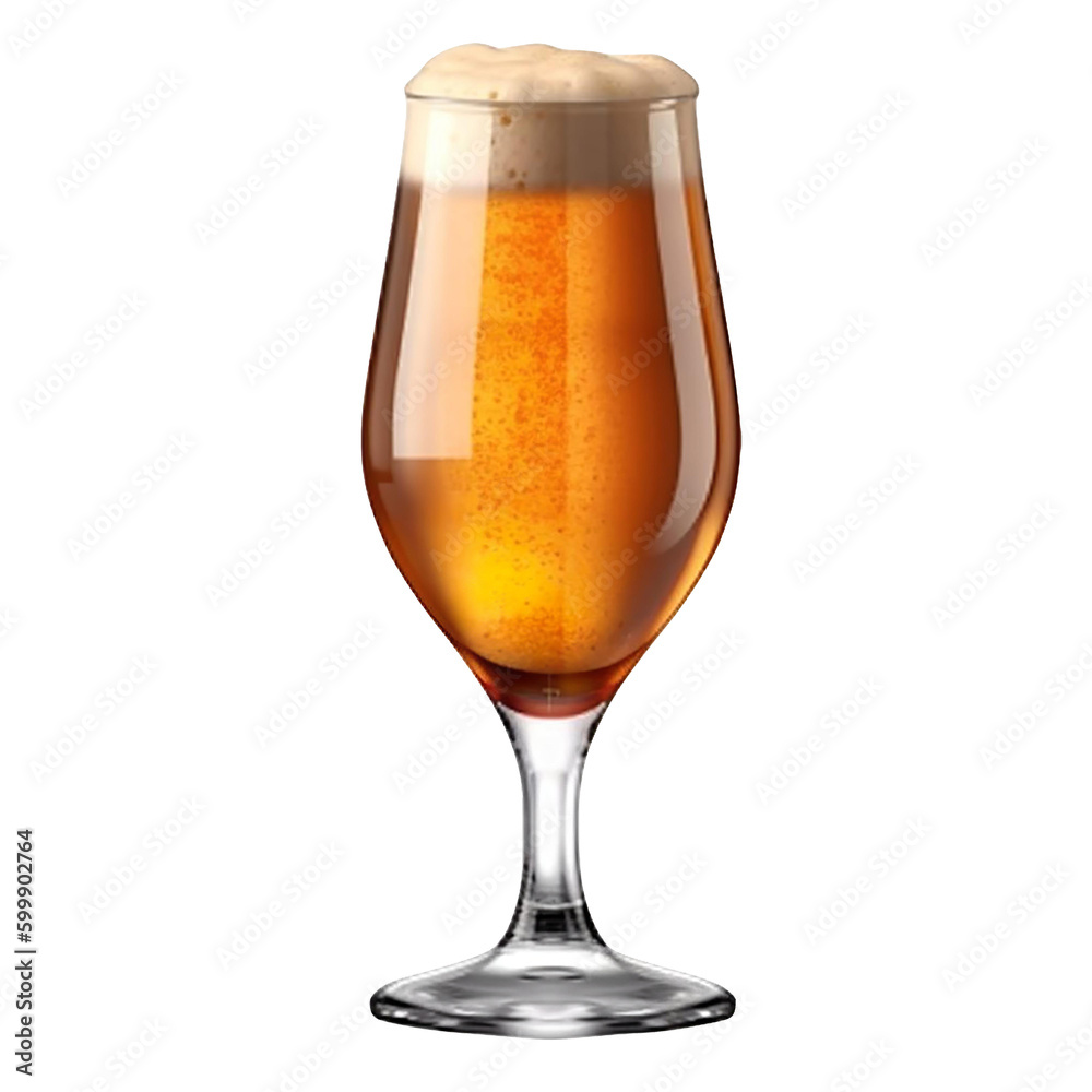 beer glass on a transparent background , Generative ai beer glass on a transparent background , Generative ai