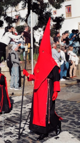 Traditional costumes during the Easter celebrations in Santiago de Compostela, Spain