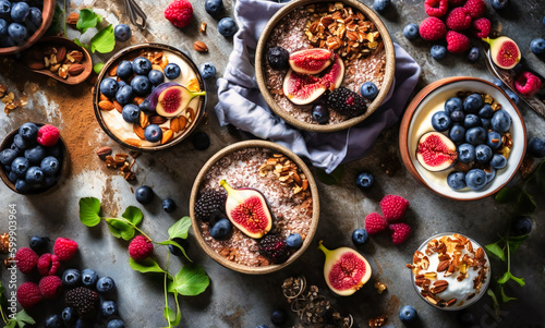 healthy breakfast foods background