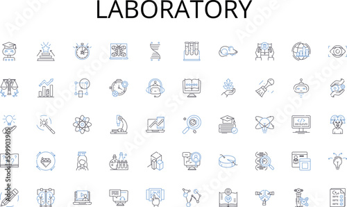 Laboratory line icons collection. Learning, Growth, Academic, Knowledge, Opportunity, Aspire, Dedication vector and linear illustration. Resilience,Challenge,Development outline signs set