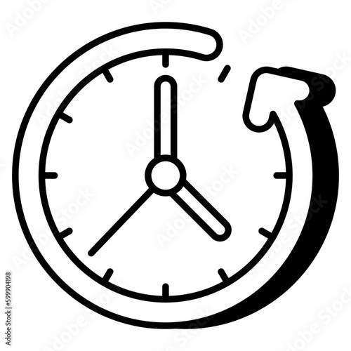 Editable design icon of wall clock