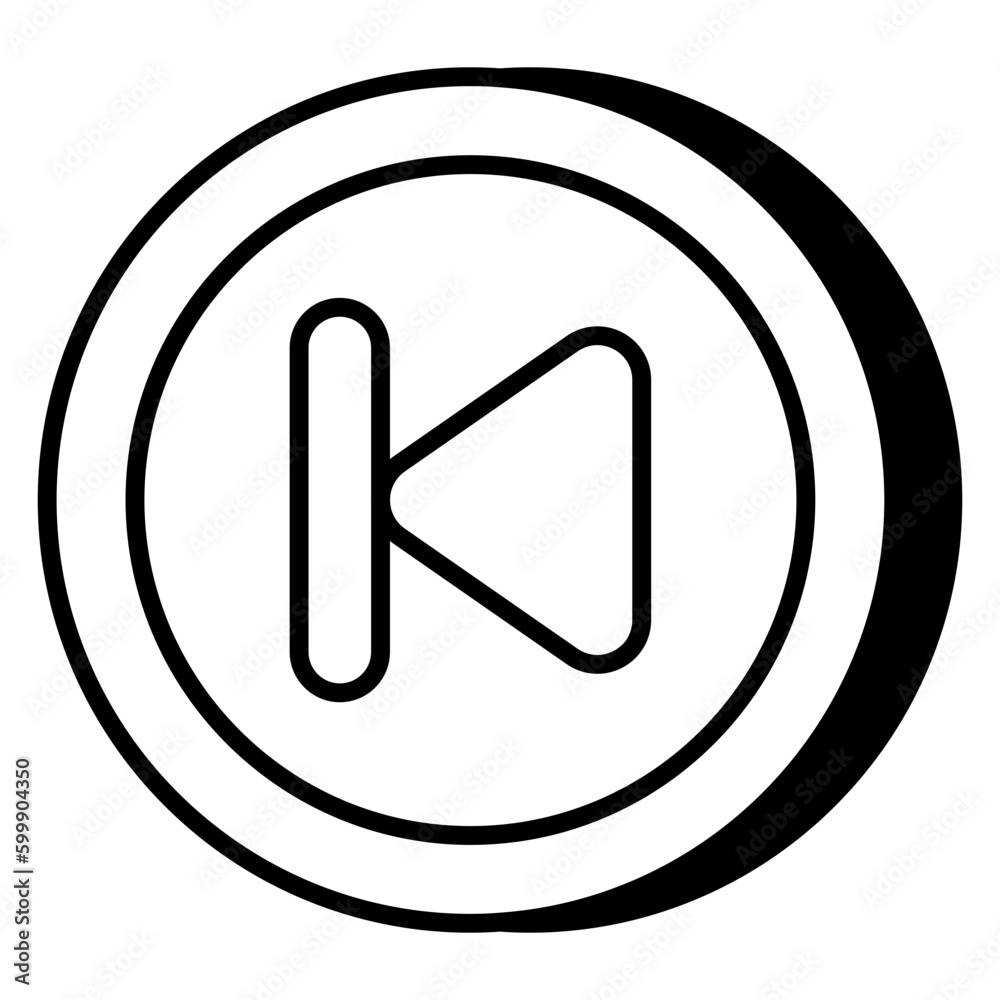 An icon design of back play button An icon design of back play button