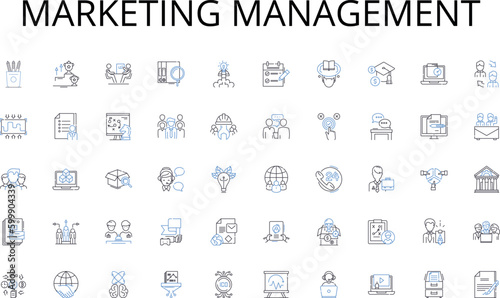 Marketing management line icons collection. Leader, Manager, Supervisor, Director, Executive, CEO, President vector and linear illustration. Head,Superior,Employer outline signs set