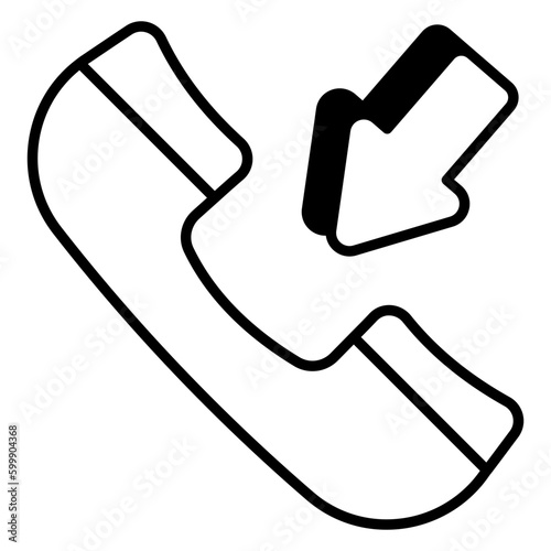 A colored design icon of incoming call