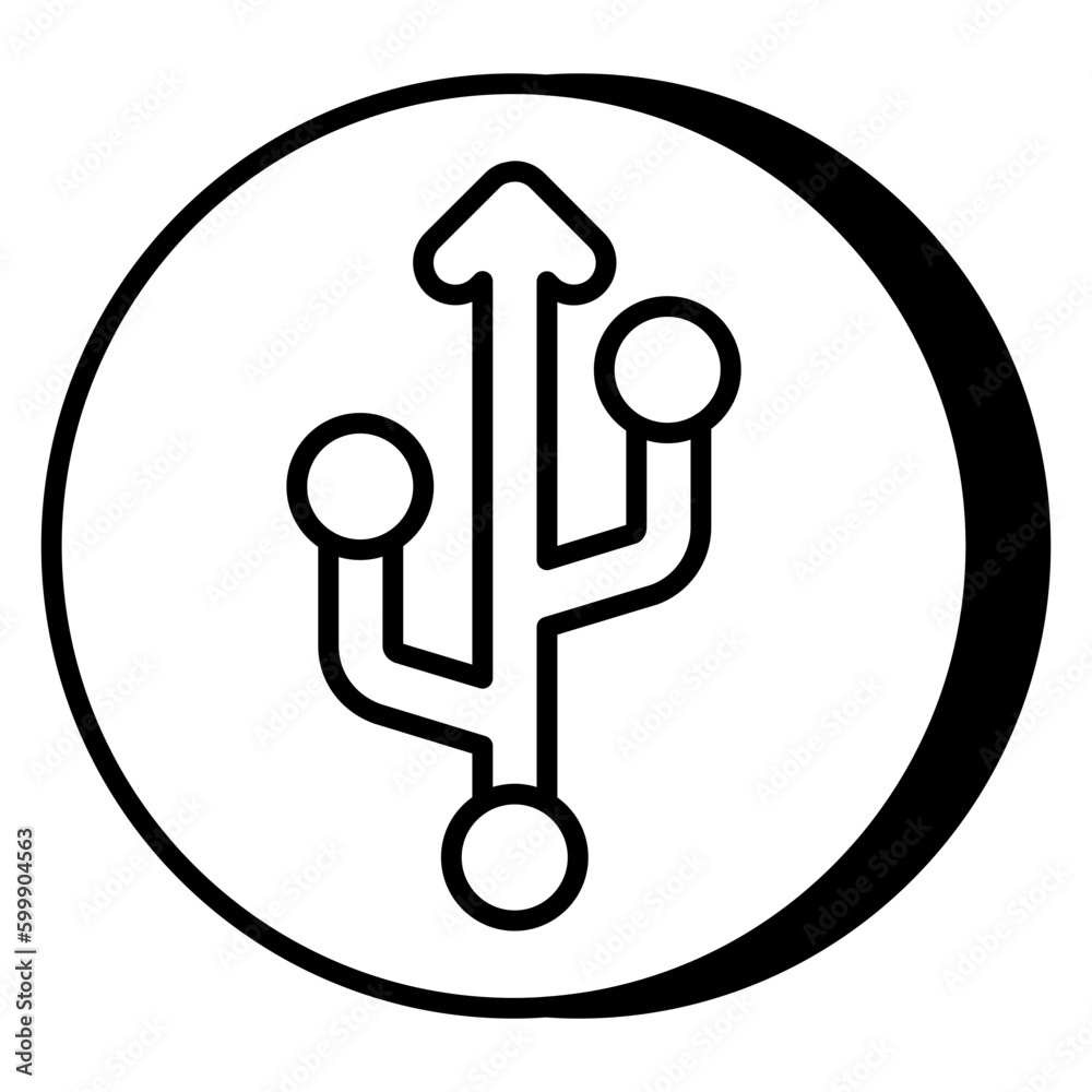Premium download icon of usb sign Premium download icon of usb sign