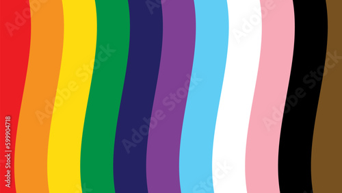 Pride Background with LGBT Pride Flag Colours. Wavy Rainbow Stripes Background for Pride Month. LGBTQ Gay Pride Flag Wallpaper Vector.
