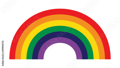 Pride Flag Rainbow. LGBT Flag Rainbow Illustration. Rainbow Shape with LGBT Pride Flag Stripes. Isolated Vector.