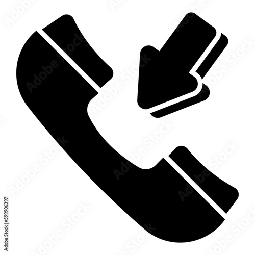 A colored design icon of incoming call