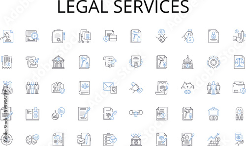 Legal services line icons collection. Aim, Mission, Goal, Ambition, Intention, Aspiration, Objective vector and linear illustration. raison d'etre,Direction,Objective outline signs set