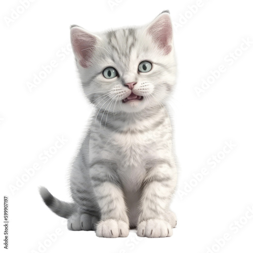 Cute baby smiling cat. Transparent isolated background. AI generated © ArtStage