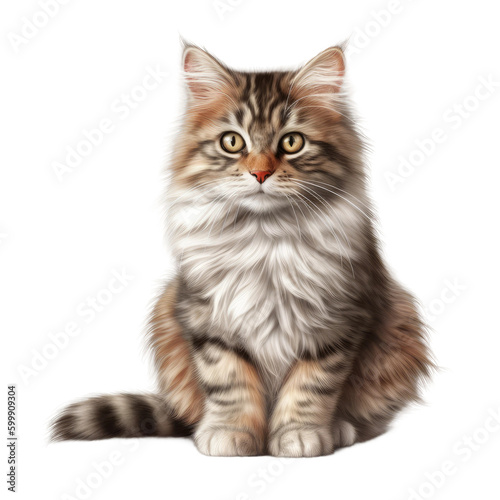 Cute cat pets. Transparent isolated background. AI generated