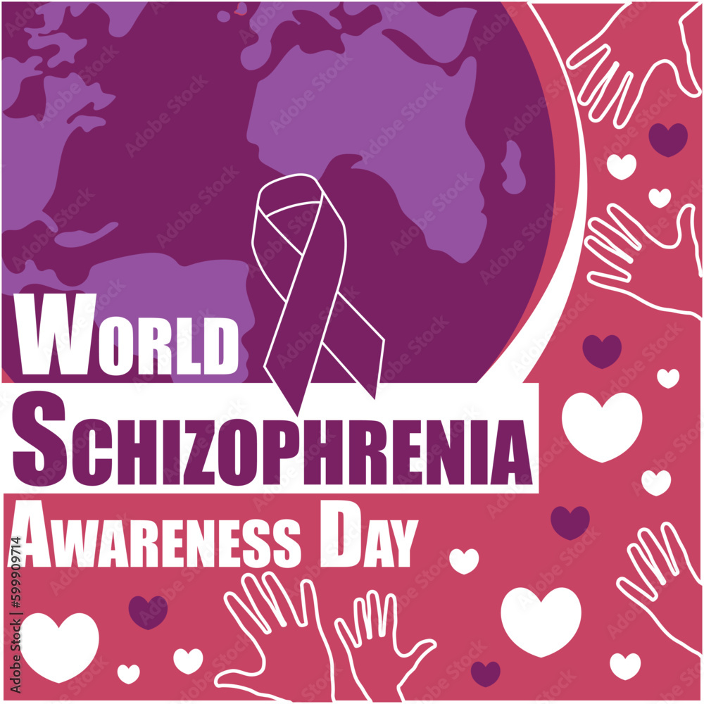 World schizophrenia awareness Day vector banner design with