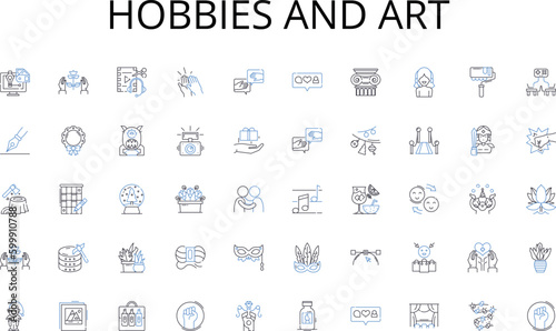 Hobbies and art line icons collection. Archival, Documentation, Organization, Filing, Accountability, Preservation, Cataloging vector and linear illustration. Indexing,Inventory,Compliance outline