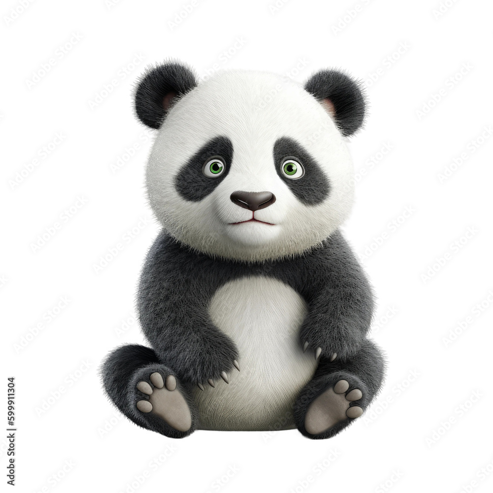 Cute baby panda bear. Transparent isolated background. AI generated Cute baby panda bear. Transparent isolated background. AI generated