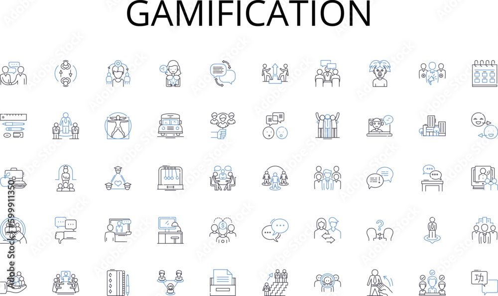 Gamification line icons collection. Exploration, Adventure, Progress, Growth, Challenge, Discovery, Development vector and linear illustration. Experience,Journey,Knowledge outline signs set Gamification line icons collection. Exploration, Adventure, Progress, Growth, Challenge, Discovery, Development vector and linear illustration. Experience,Journey,Knowledge outline signs set