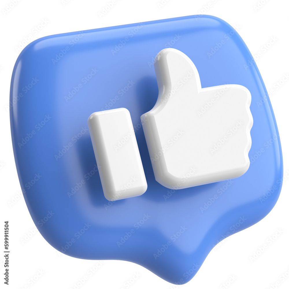 Like button. Like icon. 3D illustration. Like button. Like icon. 3D illustration.