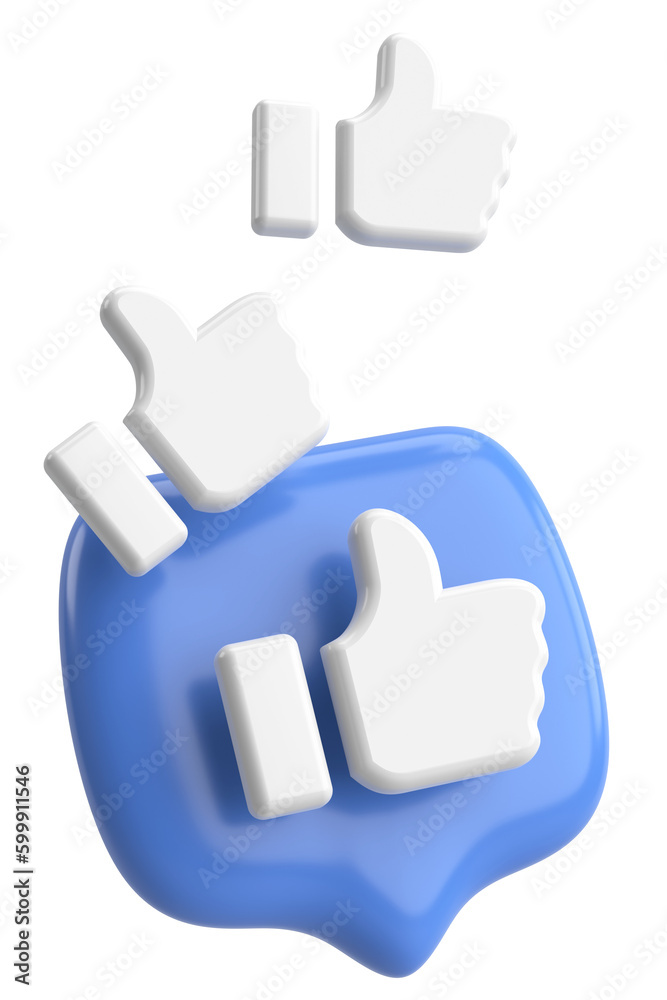 Like button. Like icon. 3D illustration. Like button. Like icon. 3D illustration.