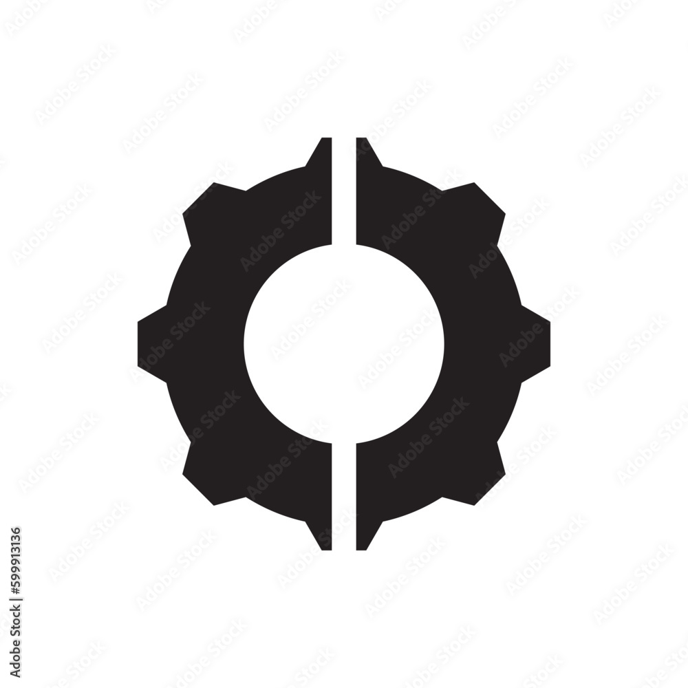 Gear icon on white background Vector graphics