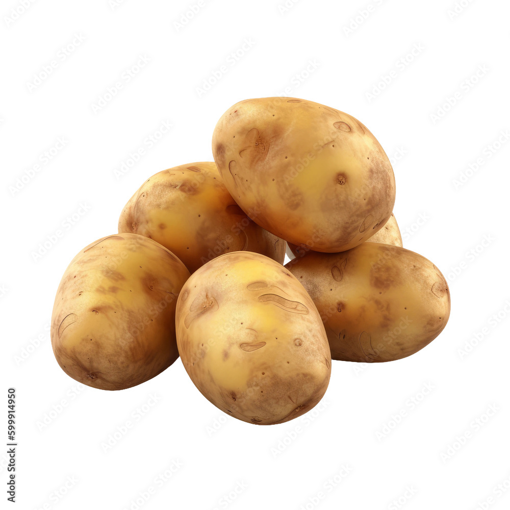Potato vegetable. Transparent isolated background. AI generated Potato vegetable. Transparent isolated background. AI generated
