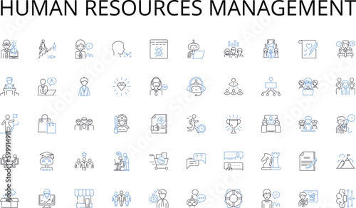 Human resources management line icons collection. Anxiety, Depression, Therapy, Counseling, Trauma, Bipolar, ADHD vector and linear illustration. Recovery,Self-esteem,Stigma outline signs set