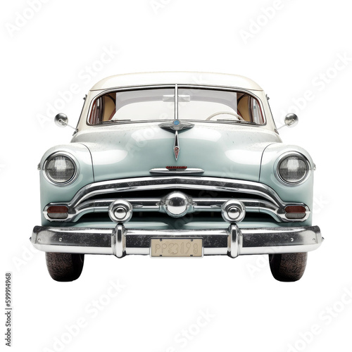 Retro car front side. Transparent isolated background. AI generated © ArtStage