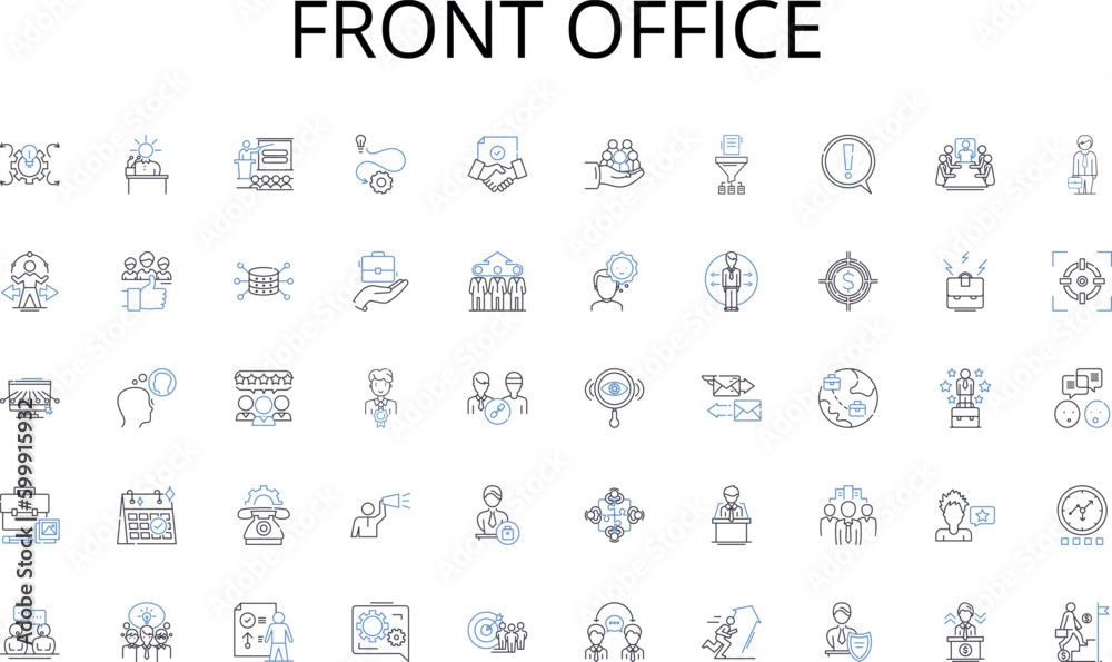 Front office line icons collection. Hacktivism, Encryption