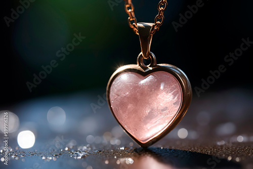 Φωτογραφία Heart - shaped pendant made from rose quartz, symbolizing love and appreciation