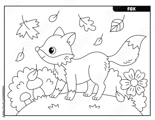 Fox coloring pages for kids