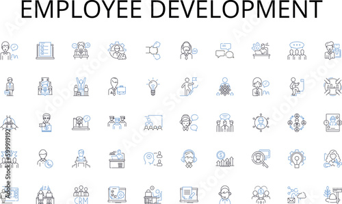 Employee development line icons collection. Forecast, Inventory, Production, Demand, Logistics, Order, Schedule vector and linear illustration. Allocation,Delivery,Procurement outline signs set