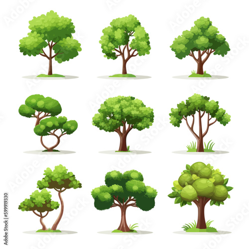 hand draw mini trees vector set 13