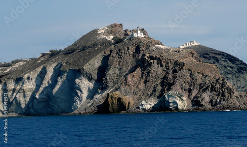 Church on a cliff in Santorini island  Greece