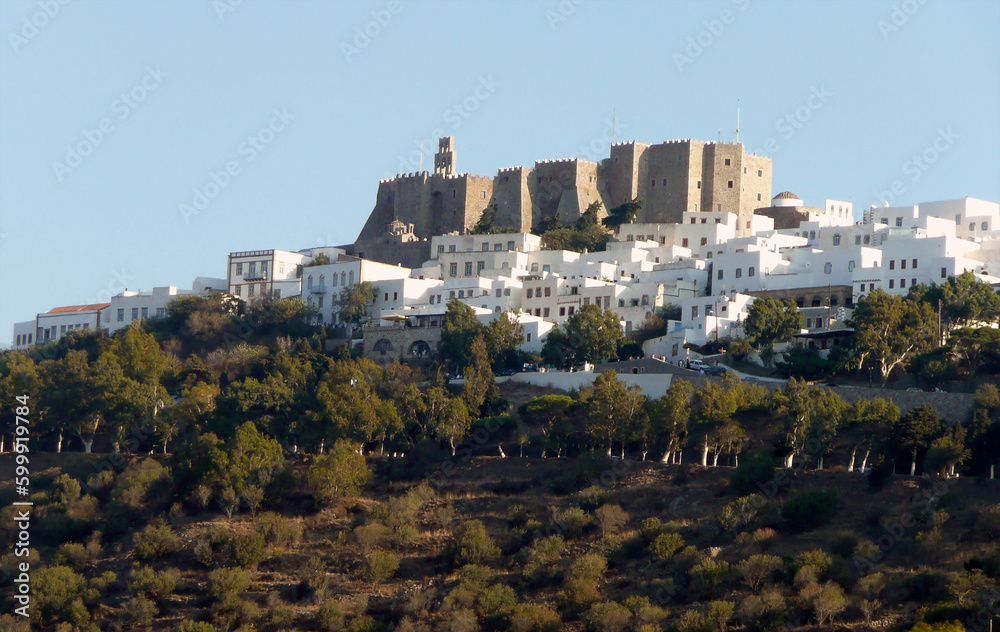 Monastery of Saint John the Theologian, fortress and Hora, Patmos Island, Greece