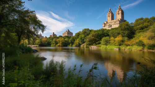 The serene beauty of Central Park in the heart of New York City, generative AI