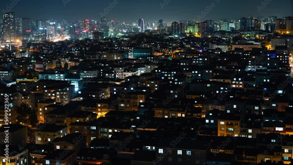 City Suburbs of Istanbul at night