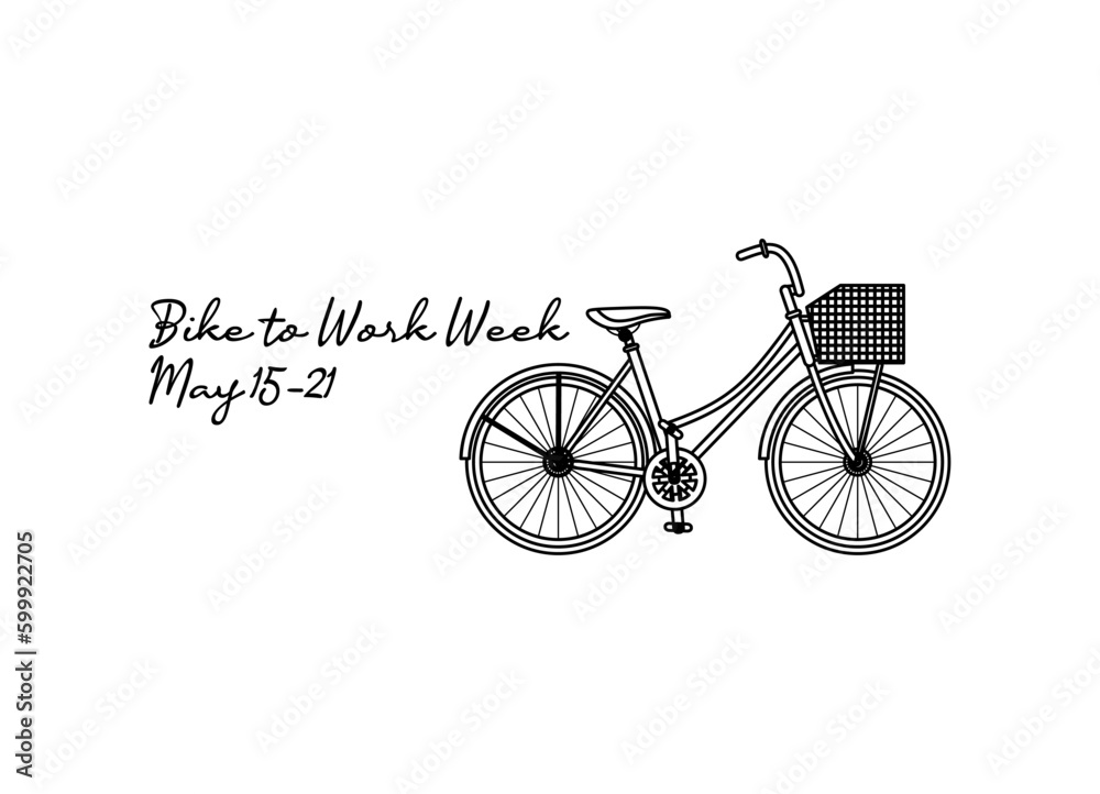 Obraz premium line art of bike to work week good for bike to work week celebrate. line art. illustration.