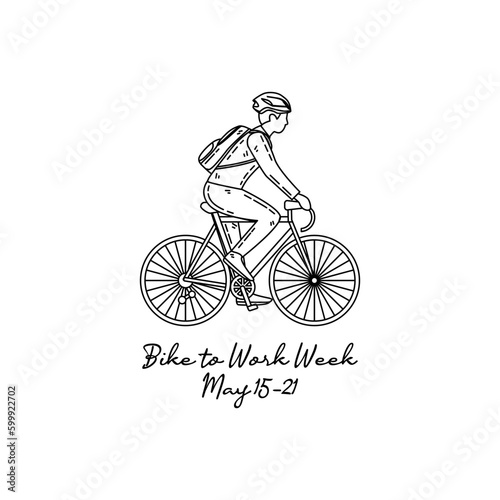 line art of bike to work week good for bike to work week celebrate. line art. illustration.