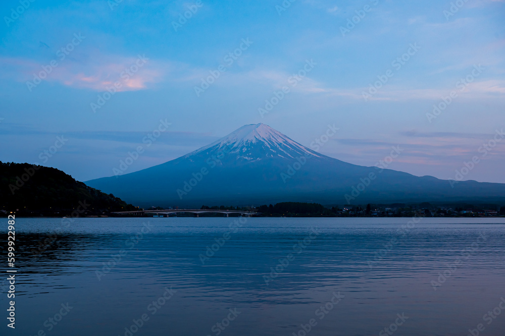 Mt Fuji at Kawaguchiko lake in Japan. Mt Fuji is the highest mountain in Japan.