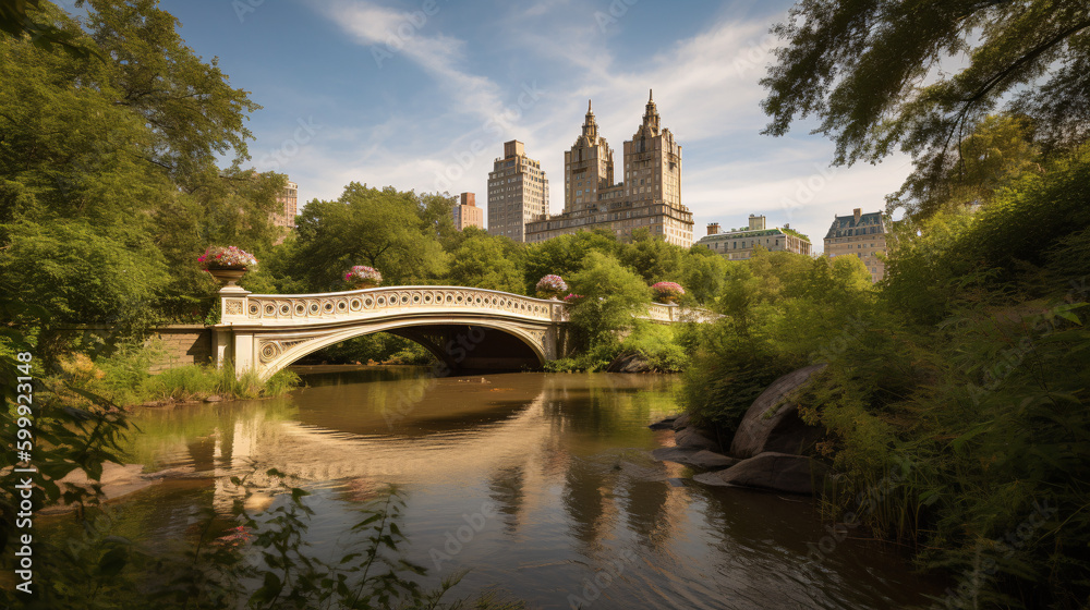 The serene beauty of Central Park in the heart of New York City, generative AI