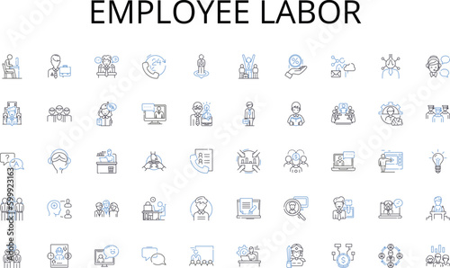 Employee labor line icons collection. Deposits, Loans, Investments, Credit, Interest, Accounts, Insurance vector and linear illustration. Annuities,Mortgages,Credit cards outline signs set