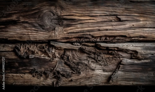  a piece of wood that has been cut in half with a knife. generative ai