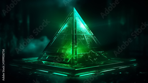 Green triangle background