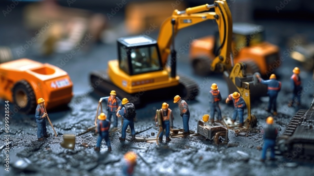 Fototapeta premium construction work on printed circuit board
