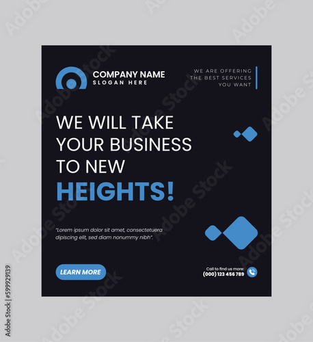 Digital business marketing banner for social media post template, We are digital marketing experts, and We find new ways to market you digitally, Your business needs attention