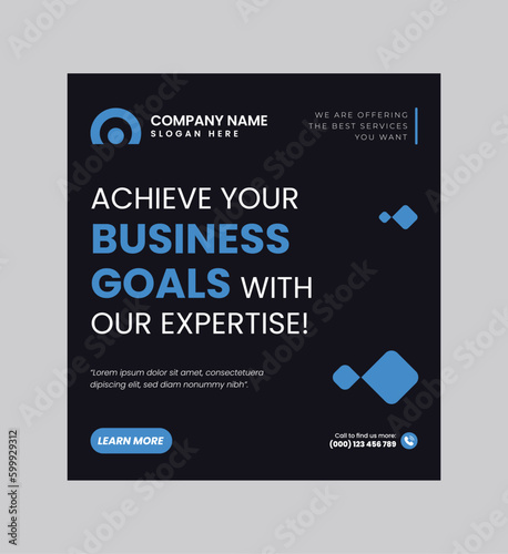 Digital business marketing banner for social media post template, We are digital marketing experts, and We find new ways to market you digitally, Your business needs attention