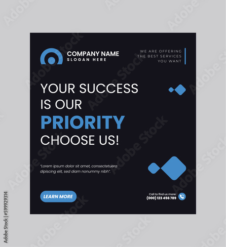 Digital business marketing banner for social media post template, We are digital marketing experts, and We find new ways to market you digitally, Your business needs attention