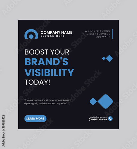 Digital business marketing banner for social media post template, We are digital marketing experts, and We find new ways to market you digitally, Your business needs attention