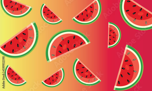 seamless pattern with watermelon