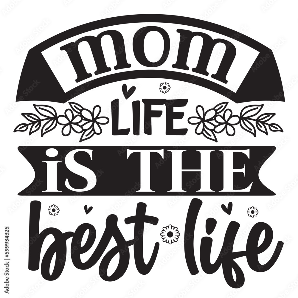 Naklejka premium Happy Mother's Day typography shirt design for mother lover mom mommy mama Handmade calligraphy vector illustration Silhouette