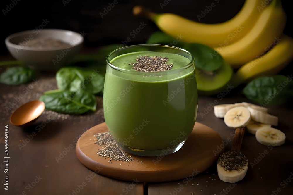 Refreshing and nutritious spinach smoothie. Made with fresh spinach, ripe fruits, and other wholesome ingredients, this smoothie is a delicious and healthy way to start your day. Refreshing and nutritious spinach smoothie. Made with fresh spinach, ripe fruits, and other wholesome ingredients, this smoothie is a delicious and healthy way to start your day.